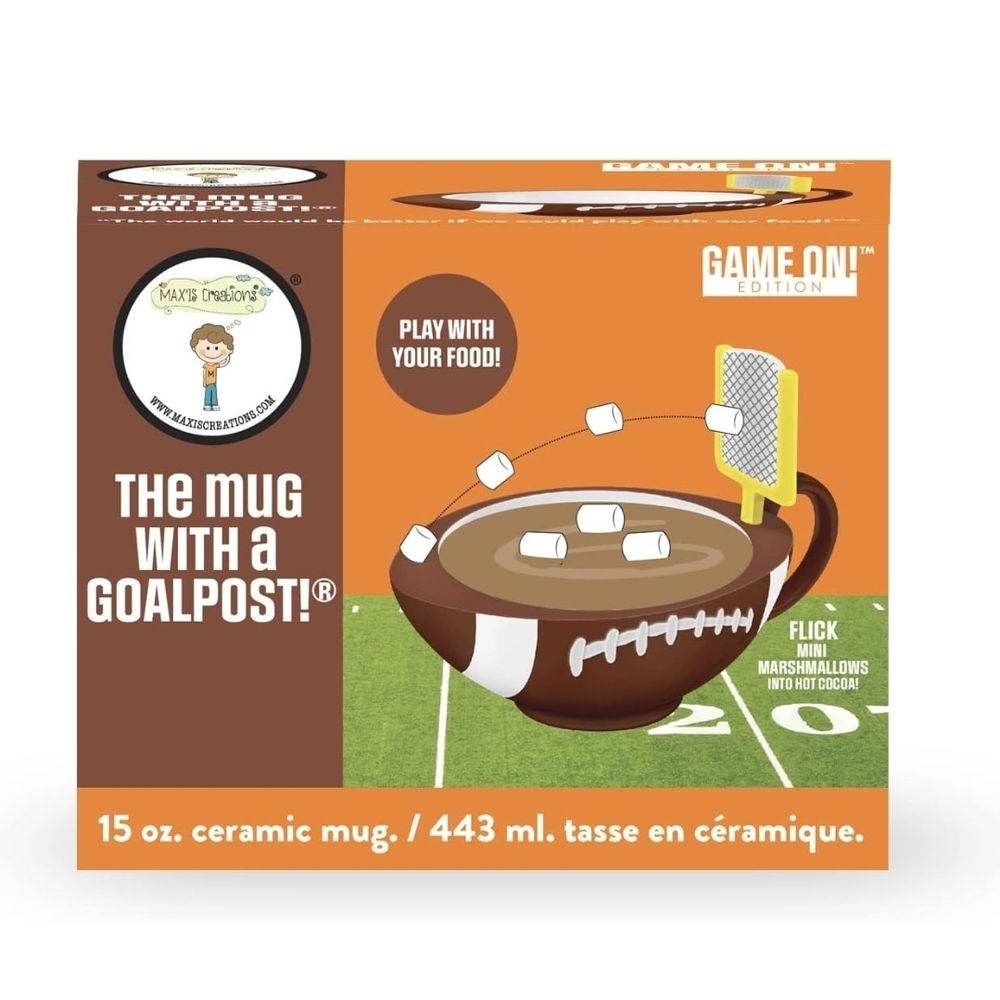 Football Mug with Goalpost - Brown